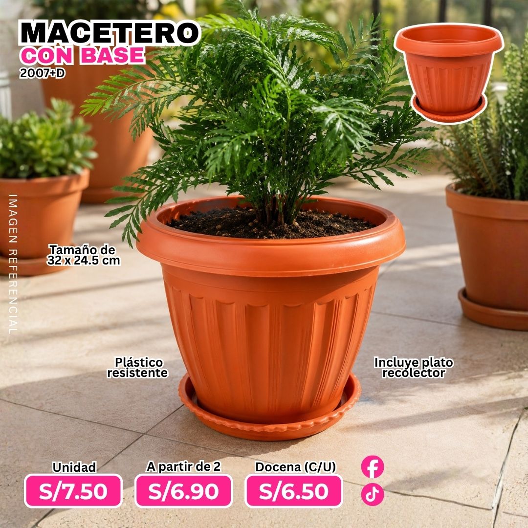 Macetero con base