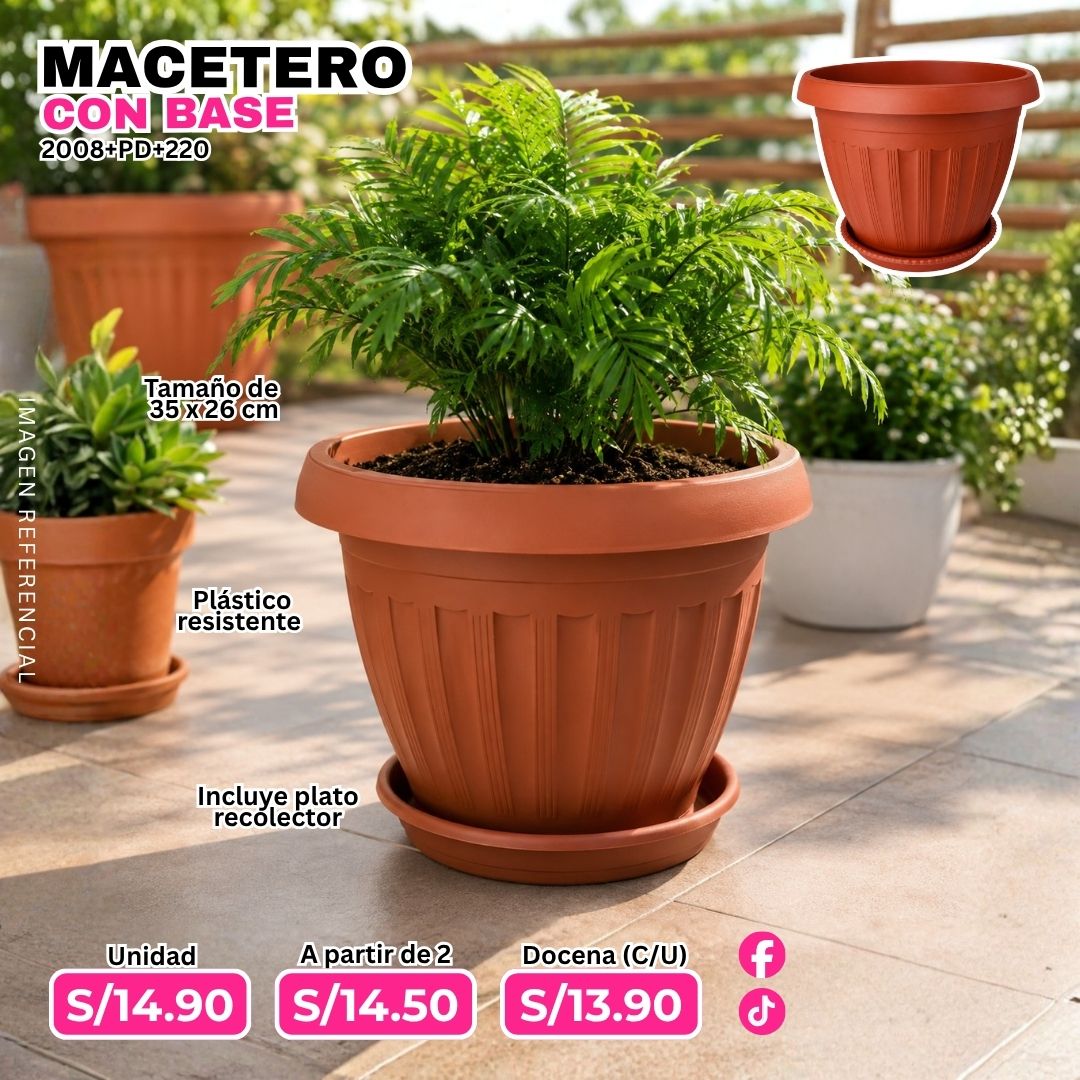 Macetero con base