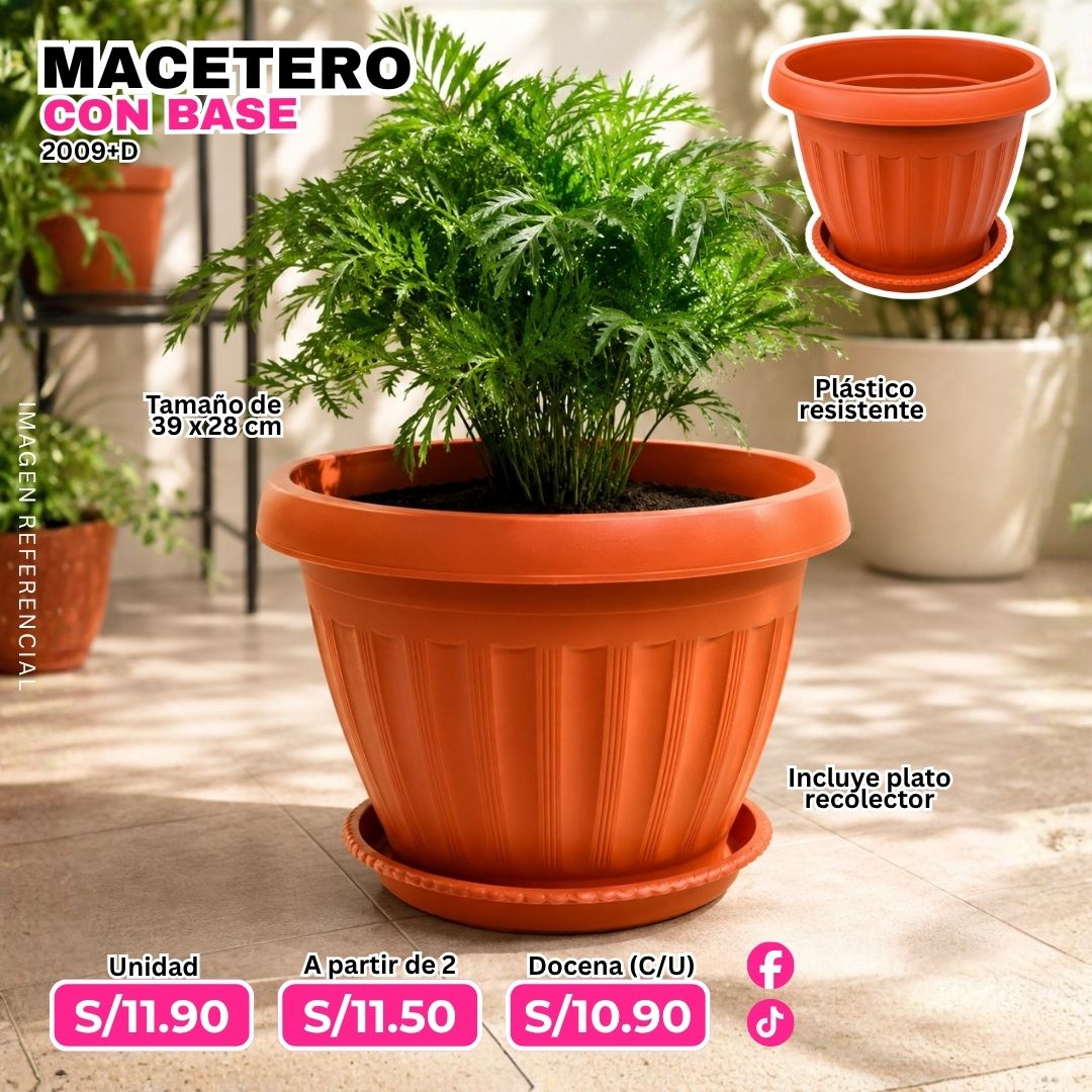 Macetero con base